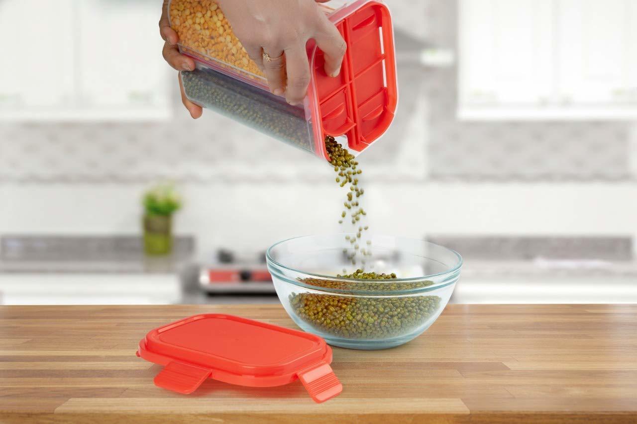 TRANSPARENT 4 SECTION CONTAINER STORAGE DISPENDER 2000 ML