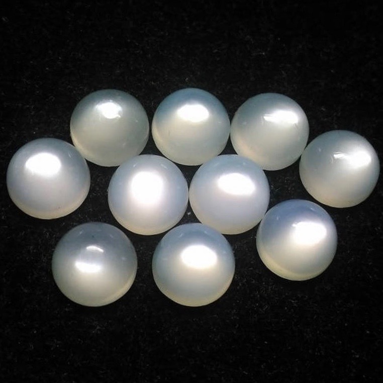 6mm White Moonstone Round Cabochon Loose Gemstones