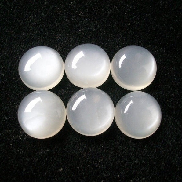 10mm White Moonstone Round Cabochon Loose Gemstones