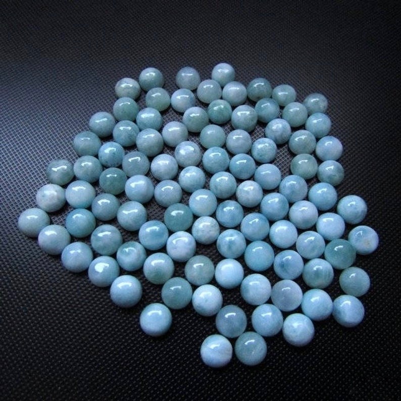 9mm Larimar Round Cabochon Loose Gemstones