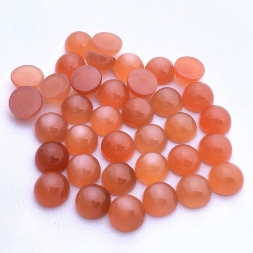 8mm Peach Moonstone Round Cabochon Loose Gemstones