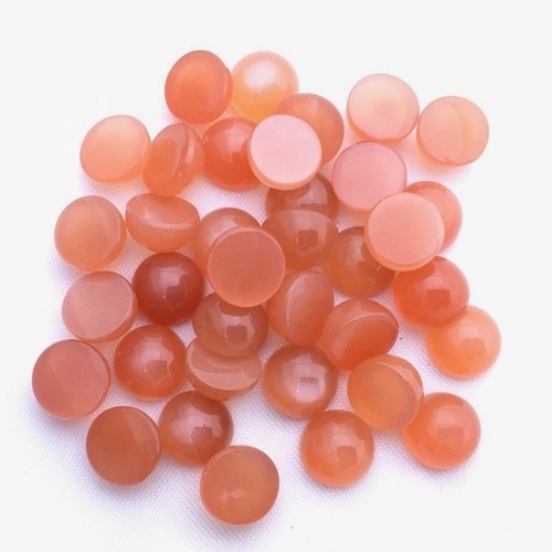 9mm Peach Moonstone Round Cabochon Loose Gemstones