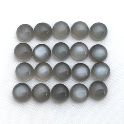 3mm Gray Moonstone Round Cabochon Loose Gemstones