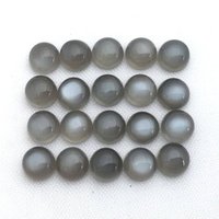 4mm Grey Moonstone Round Cabochon Loose Gemstones