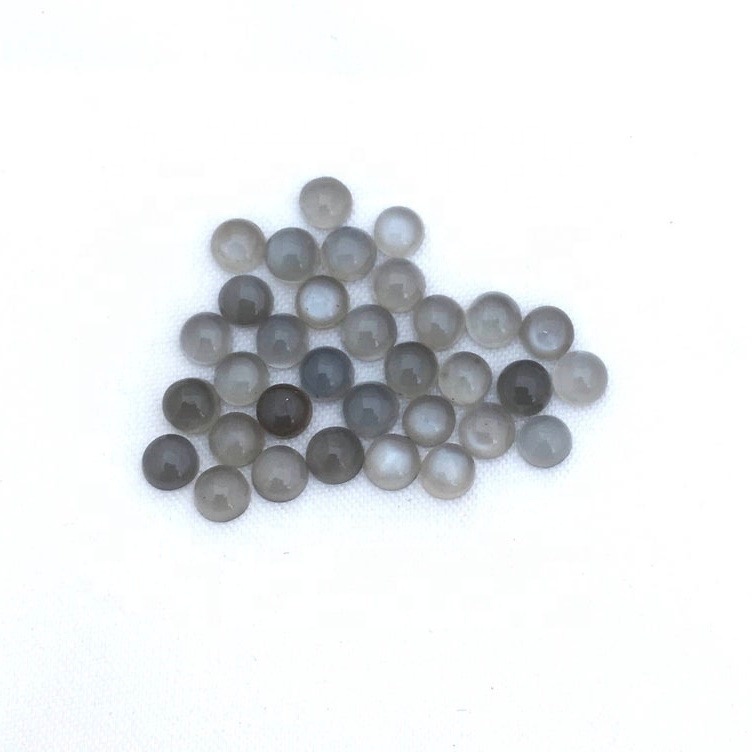 4mm Grey Moonstone Round Cabochon Loose Gemstones