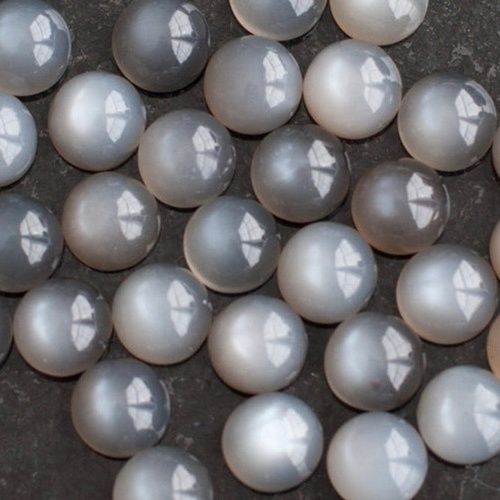 7mm Grey Moonstone Round Cabochon Loose Gemstones