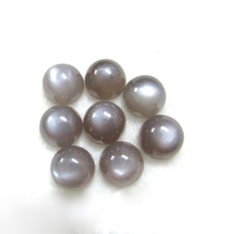 8mm Grey Moonstone Round Cabochon Loose Gemstones