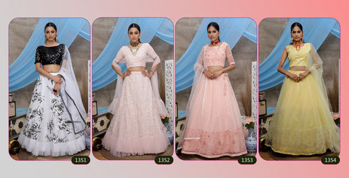 Buy Rani Pink Colored Barfi Silk Embroidered Work Lehenga Choli at  fealdeal.com