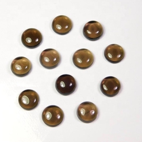 4mm Smoky Quartz Round Cabochon Loose Gemstones