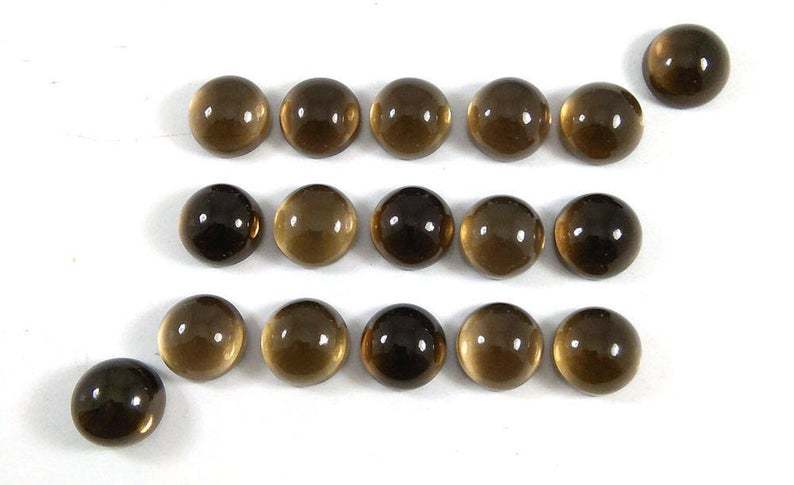 4mm Smoky Quartz Round Cabochon Loose Gemstones