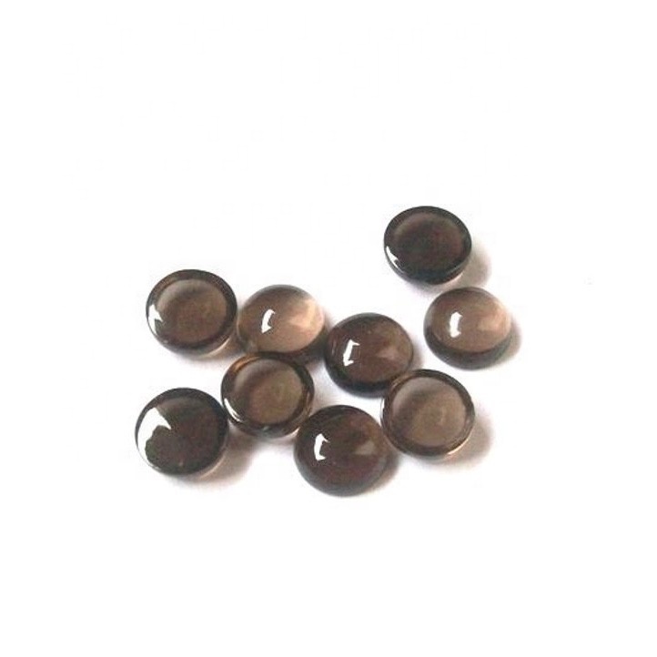 4mm Smoky Quartz Round Cabochon Loose Gemstones