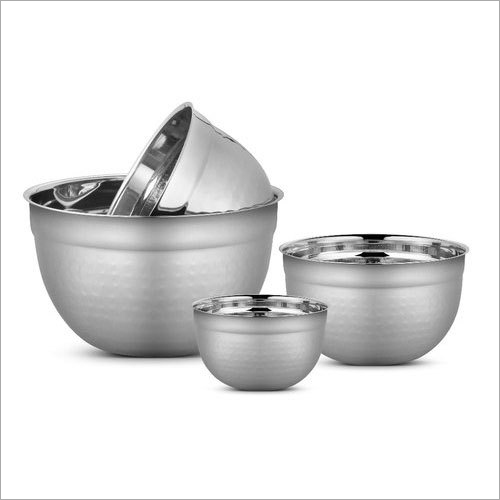 Silver 25 Cm Stainless Steel German Bowl Set