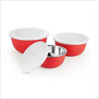 20 cm Red Plastic Coated Bowl Set