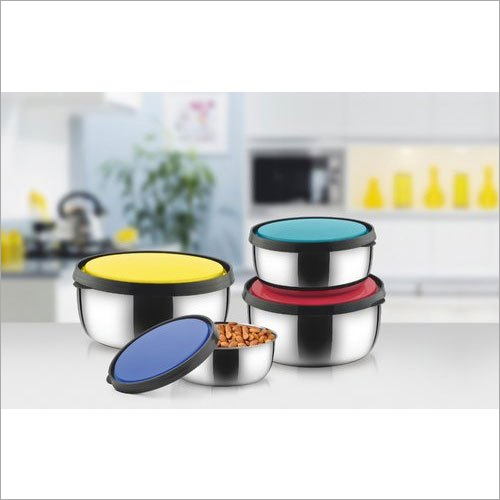 18 cm Stainless Steel Storage Bowl Set With Lid