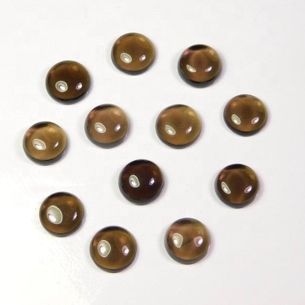 5mm Smoky Quartz Round Cabochon Loose Gemstones