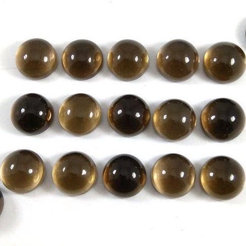 7mm Smoky Quartz Round Cabochon Loose Gemstones Grade: Aaa