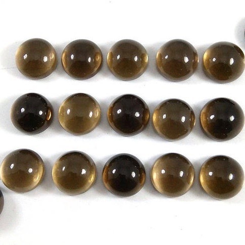 7mm Smoky Quartz Round Cabochon Loose Gemstones