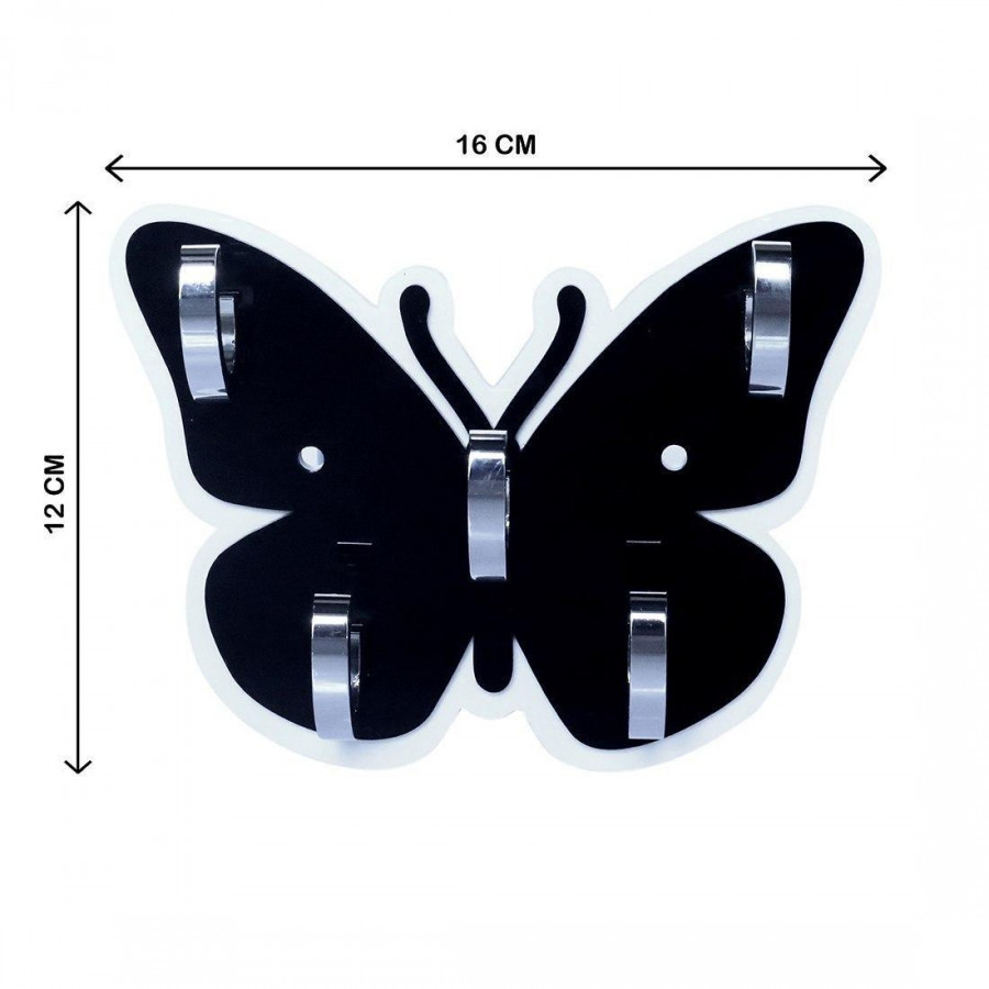 ACRYLIC BUTTERFLY WALL HOOKS KEY HOLDER STAND
