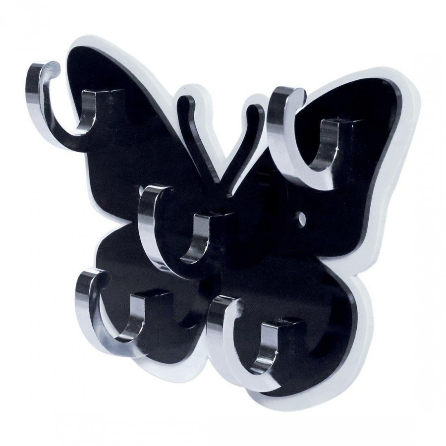ACRYLIC BUTTERFLY WALL HOOKS KEY HOLDER STAND
