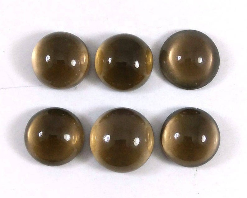 10mm Smoky Quartz Round Cabochon Loose Gemstones