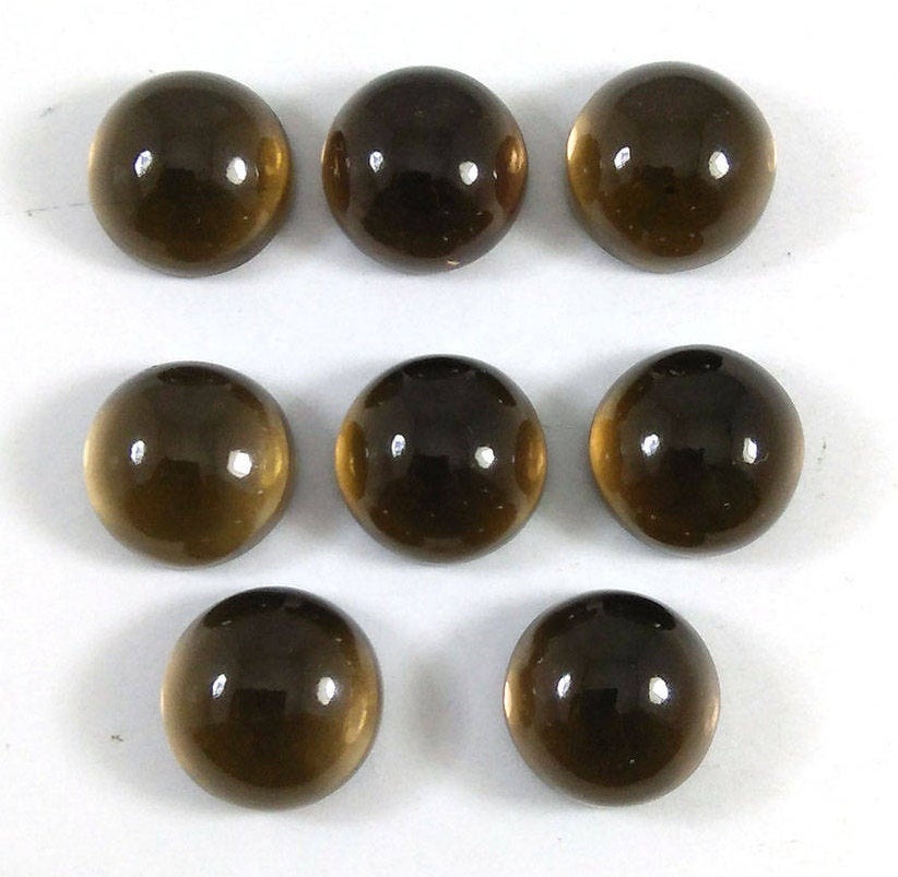 12mm Smoky Quartz Round Cabochon Loose Gemstones