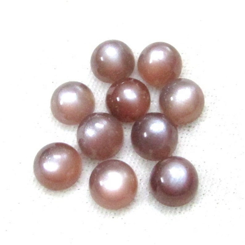 5mm Brown Moonstone Round Cabochon Loose Gemstones