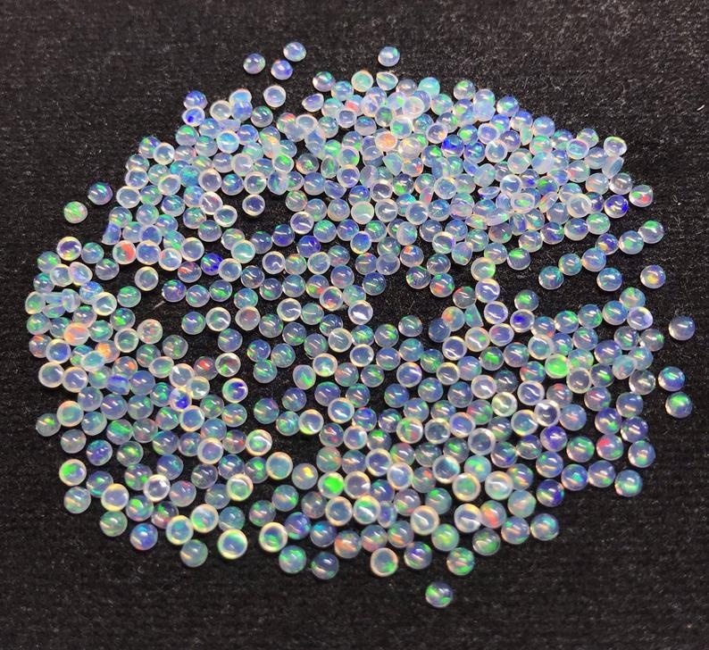 1.5mm Ethiopian Opal Round Cabochon Loose Gemstones