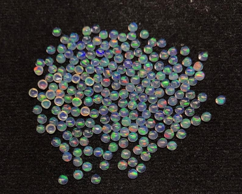 1.5mm Ethiopian Opal Round Cabochon Loose Gemstones