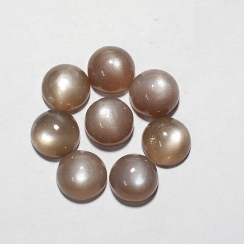 10mm Brown Moonstone Round Cabochon Loose Gemstones