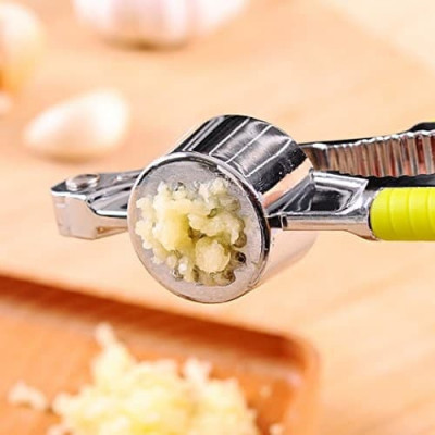New Steel Garlic Press With Yellow Handle