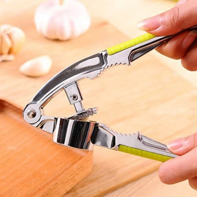 New Steel Garlic Press With Yellow Handle