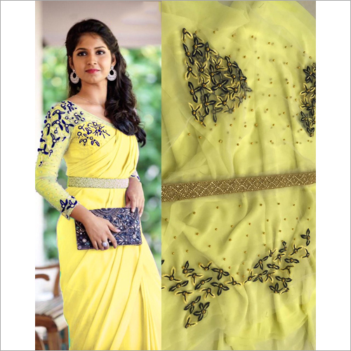 Ladies Yellow Saree