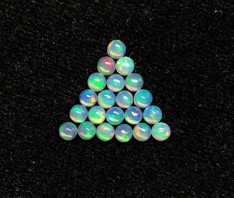 4mm Ethiopian Opal Round Cabochon Loose Gemstones