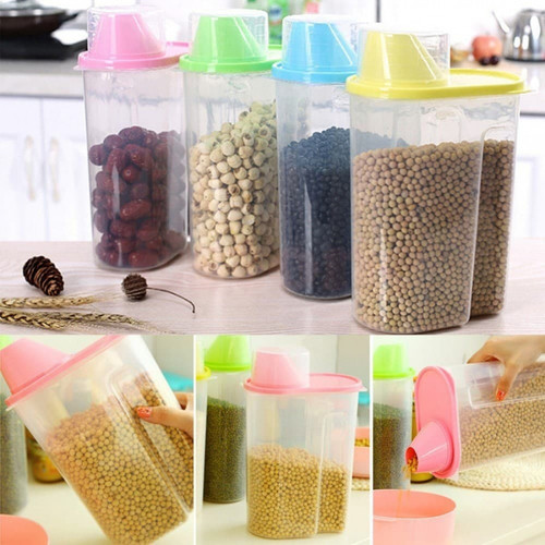 CEREAL DISPENSER JAR STORAGE CONTAINER BOX WITH LID By CHEAPER ZONE