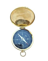 Black Dial Brass Flat Compass with Lid
