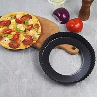 Pizza Pie Pan - Aluminum 10 Inch Silver, Raised Edge, Stackable Design, Oven Safe Up To 350â°c