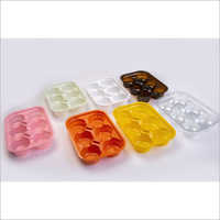 6 Cup Cake Tray - Pet, Pvc, Hips Material | Soft Multi Color Design, Compact Size 165*110*30 For Convenient Baking And Presentation