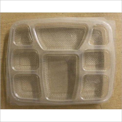 PP 8 Compartment Tray - Clear PET, PVC, HIPS Material | Soft Rectangular Design, Versatile Metal Tray for Organized Storage
