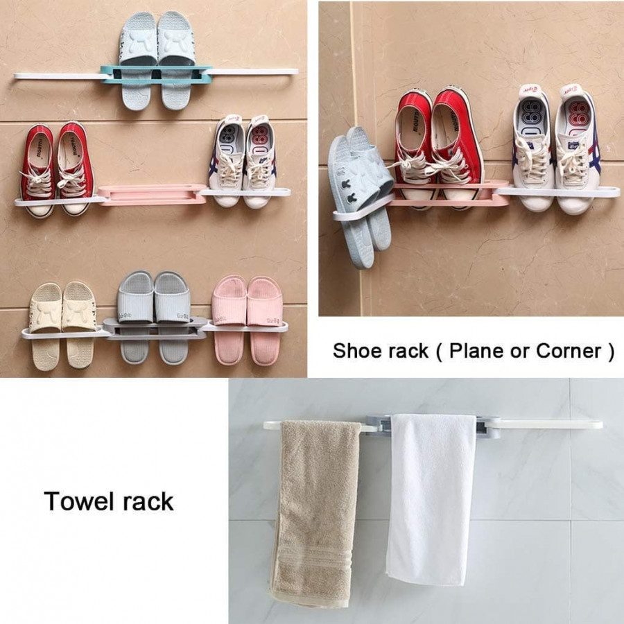 PLASTIC DOUBLE LAYER SHOE STORAGE STAND