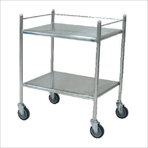 Casters With Brake Hospital Steel Trolley