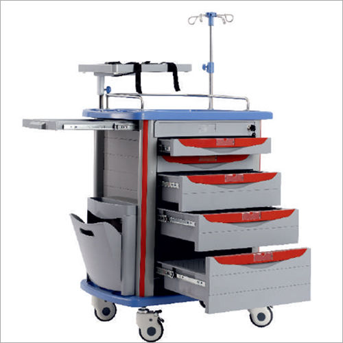 Imported Crash Cart Trolley - Feature: Casters With Brake