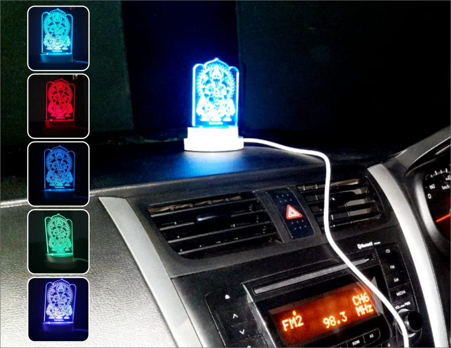 3D ACRYLIC GANESHA CAR NIGHT LAMP