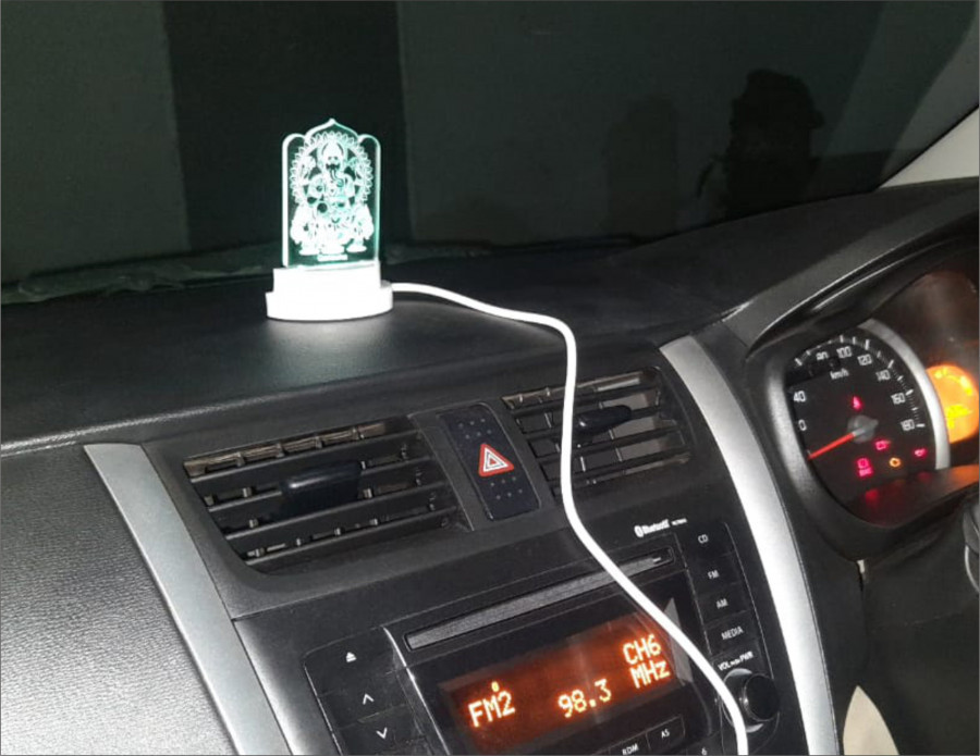 3D ACRYLIC GANESHA CAR NIGHT LAMP