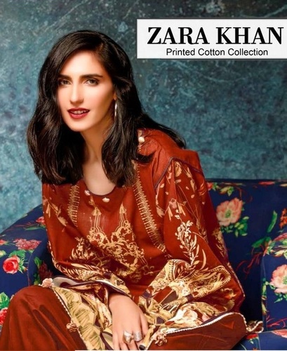 Zara Khan Cotton Karachi Printed Dress Material Catalog
