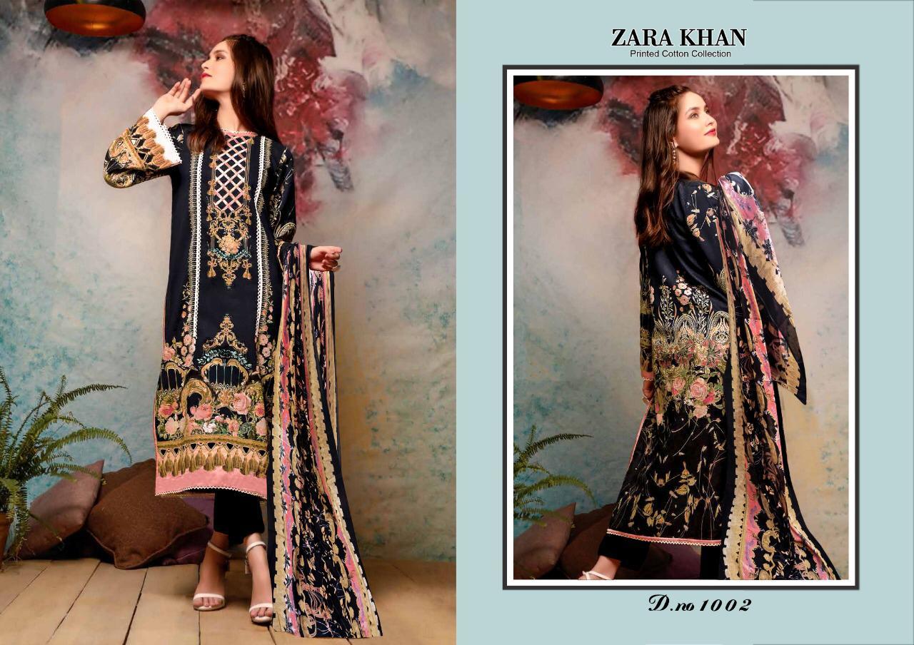 Zara Khan Cotton Karachi Printed Dress Material Catalog
