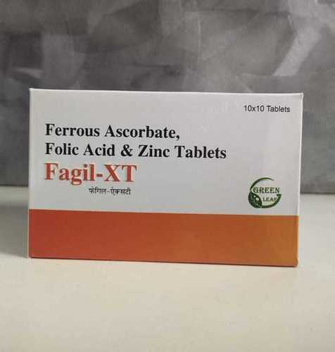 Ferrous Ascorbate 100Mg + Folic Acid 1.5Mg + Zinc 22.5Mg + Excipients Q.S. Tablets General Medicines