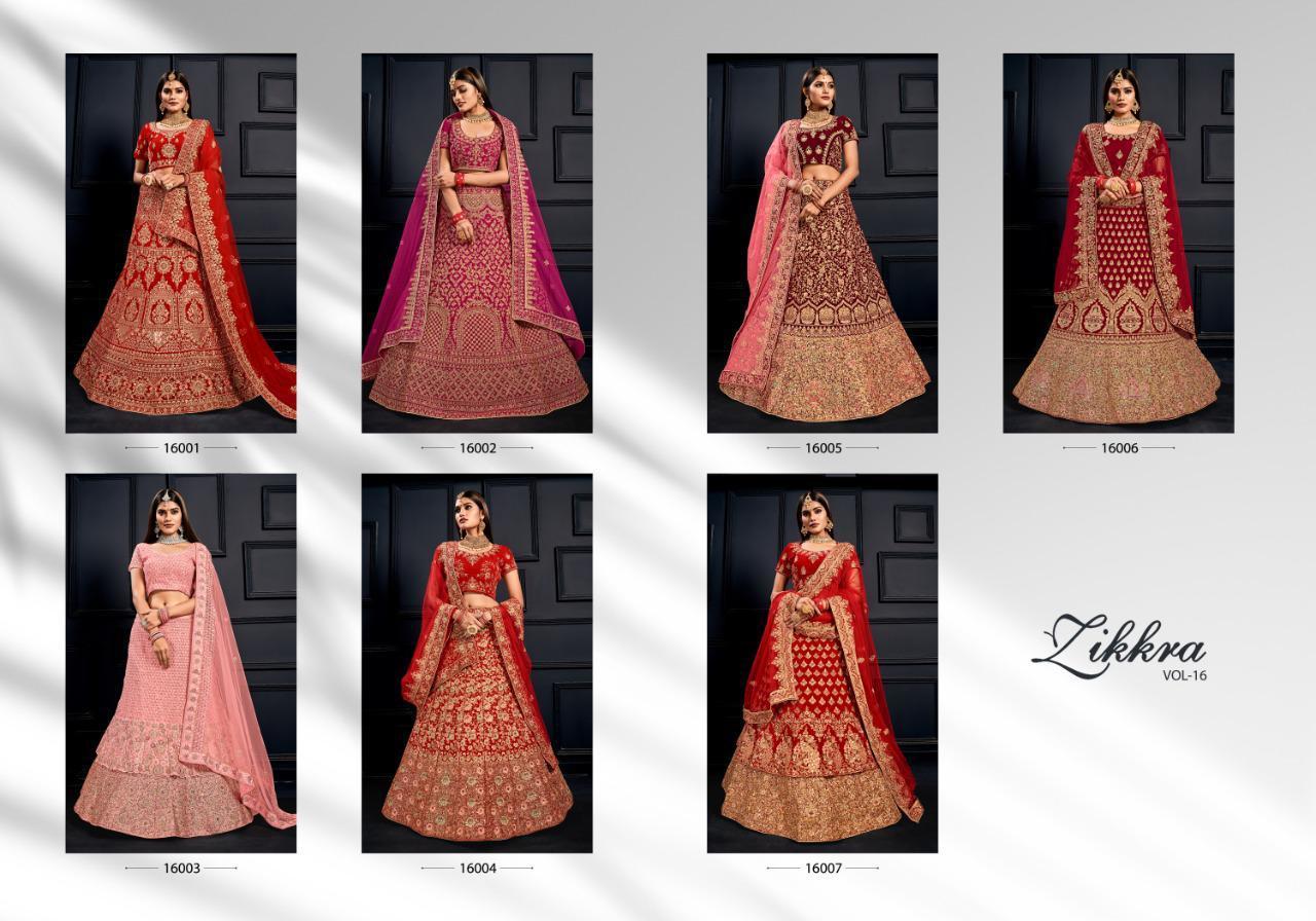 Zikkra Vol 16 Velvet Designer Bridal Lehenga Catalog Collection