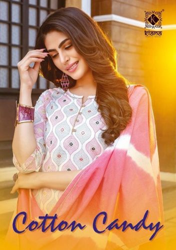 Kiana Cotton Candy Rayon And Cotton With Thread Work Readymade Suit Catalog