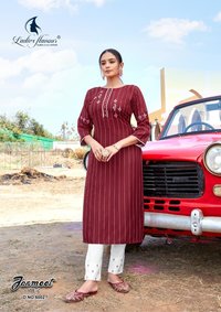 Ladies Flavour Jasmeet Vol 2 Rayon With Embroidered Kurti With Bottom Catalog