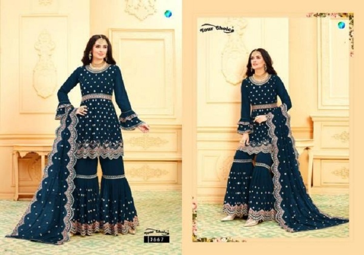 Your Choice Zara Vol 2 Georgette Designer Sharara Style Suit Catalog